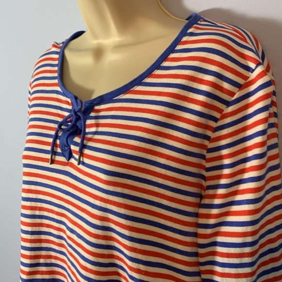 L.L. Bean Striped Shirt in Red, White, and Blue - Picture 2 of 7
